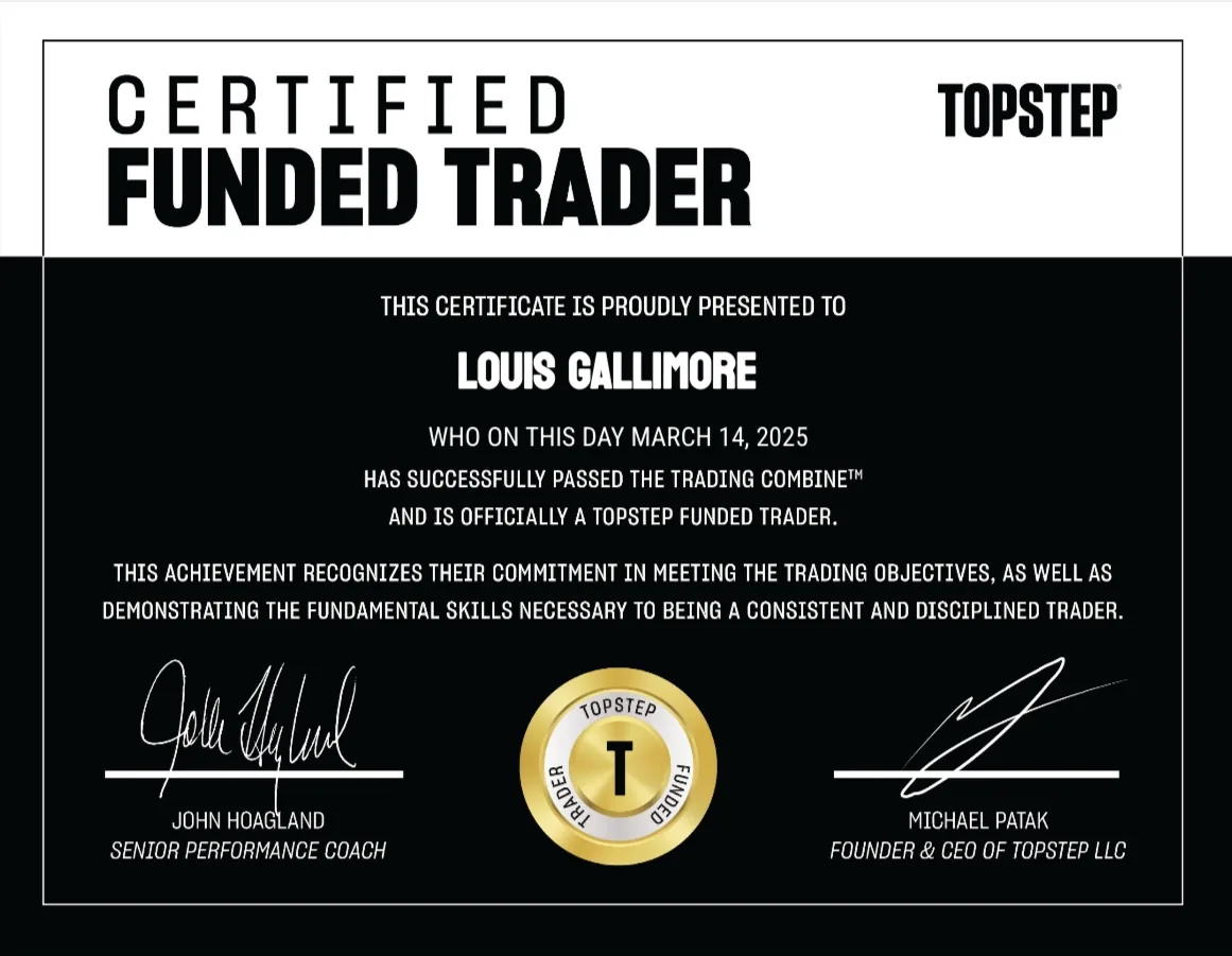 LouisG Trading funded or payout certificate 10